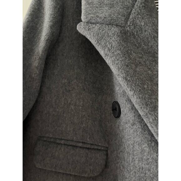 Gray Long Coat Premium Cotton Blend Elegant Women Coat - Picture 9 of 9